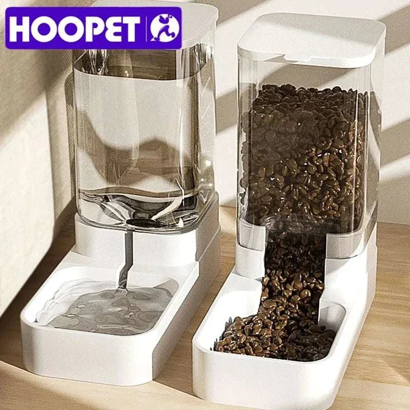 HOOPET Dog Feeder transparent automatic pet food and water dispenser with 3.5L capacity for dogs and cats