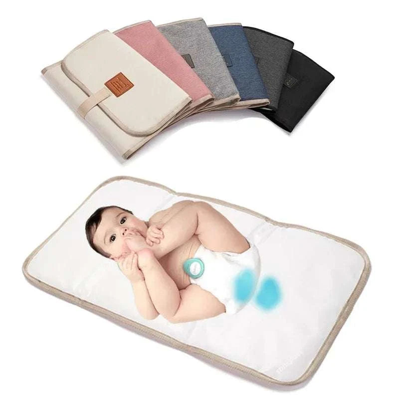 Waterproof foldable nappy diaper changing mat for babies, portable and washable compact travel pad