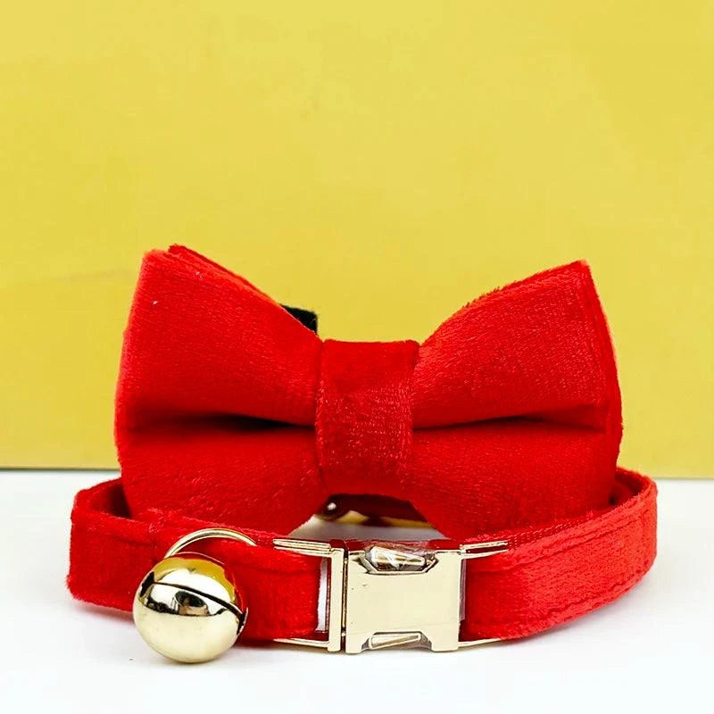 Stylish Adjustable Cat Collar with Bowknot Engraveable Pet Safety Feature for Choking Prevention Comfortable Fit for Cats