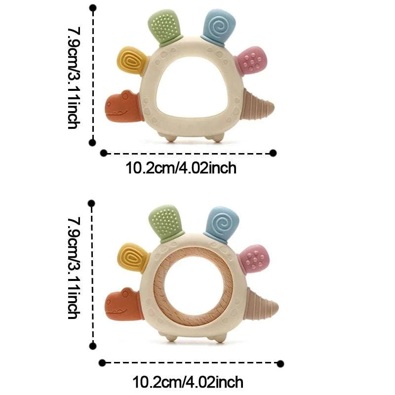 Baby dinosaur silicone teething toy BPA free infant chewing toy for newborns