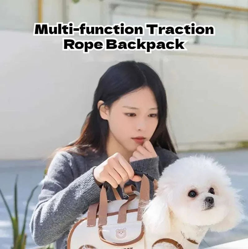 Dog bag out portable breathable multi-functional traction backpack Easy to Clean Backpack Breathable Adjustable cat bag petstrap