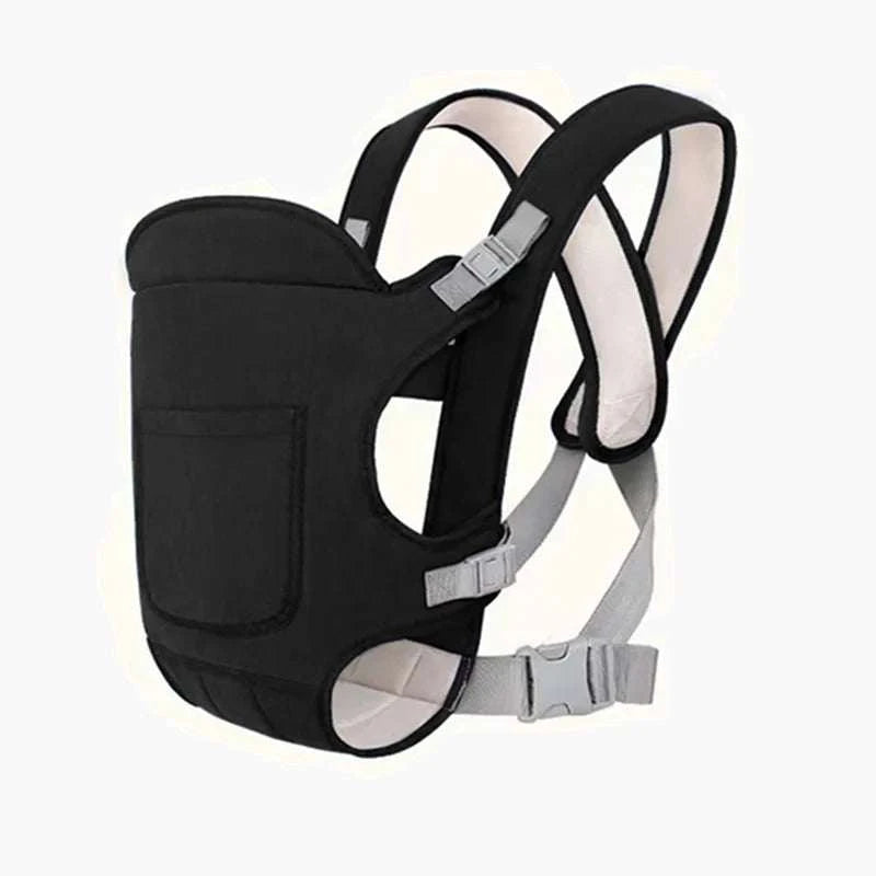 Versatile baby carrier sling with four carrying methods for front and back use, suitable for all seasons and up to 15kg load.