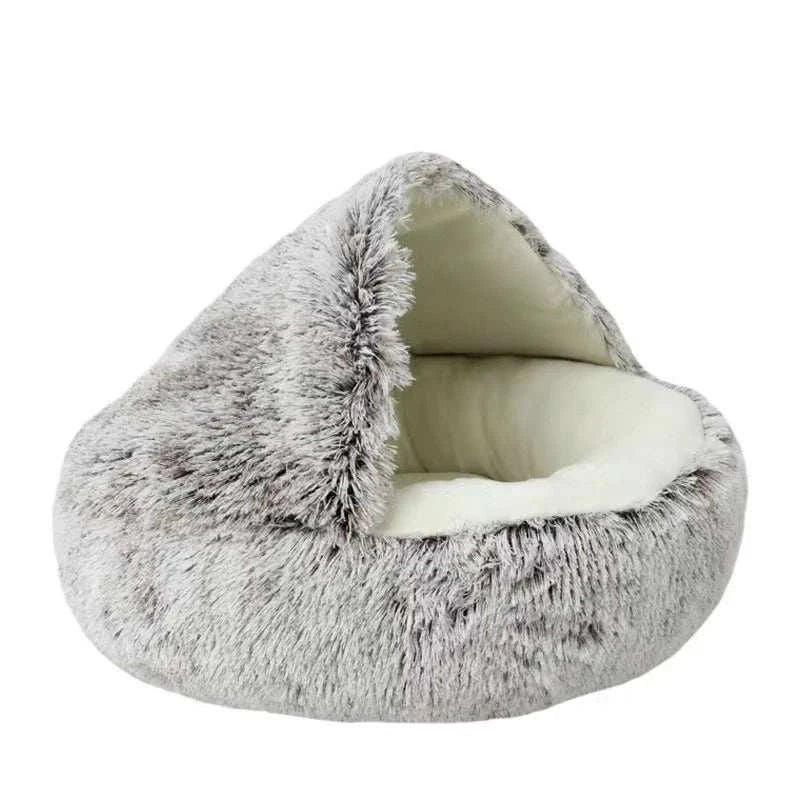 Soft Plush Pet Bed with Cover Round Cat Bed Pet Mattress Warm Cat Dog Sleeping Nest Cave for Small Dogs kitten