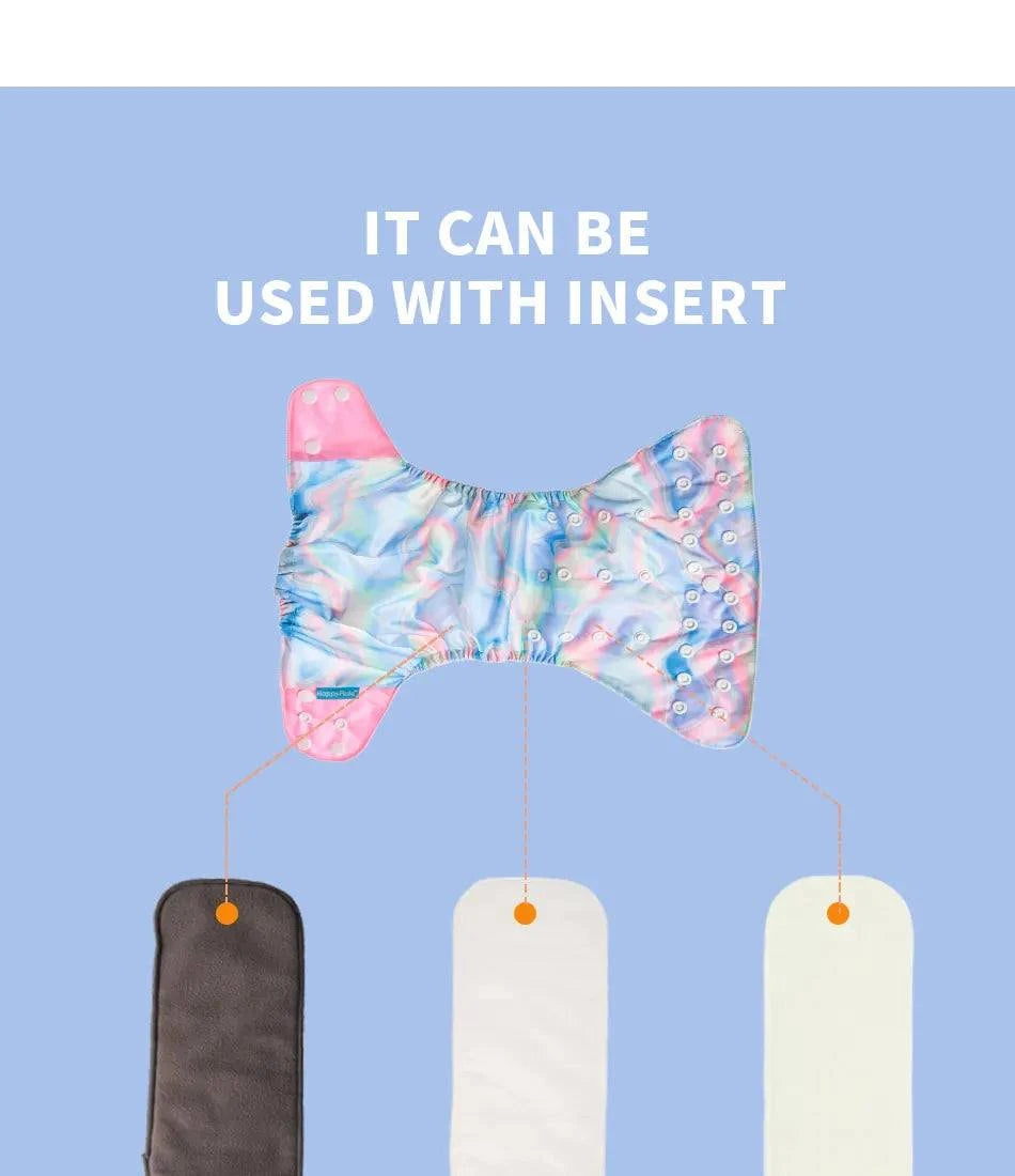 Happyflute 4Pcs/Set Eco-Friendly Cloth Diaper Ecological Reusable Baby Diapers