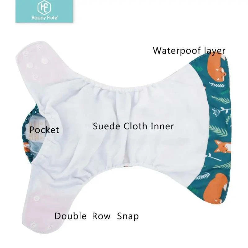 Happyflute 4Pcs/Set eco-friendly reusable cloth baby diapers for 0-1 year olds