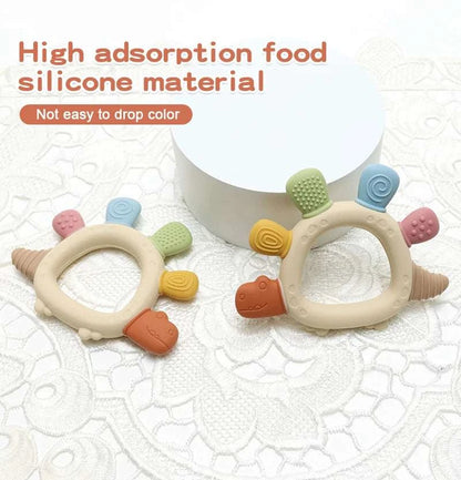 Baby Dinosaur Silicone Teething Toys BPA Free Easy to Grip Infant Care Teether Chewing Toy for Newborn Gift Babies Accessory