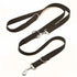 Adjustable black outdoor dog leash with double snap hooks and 2.5m length for dog training and walking