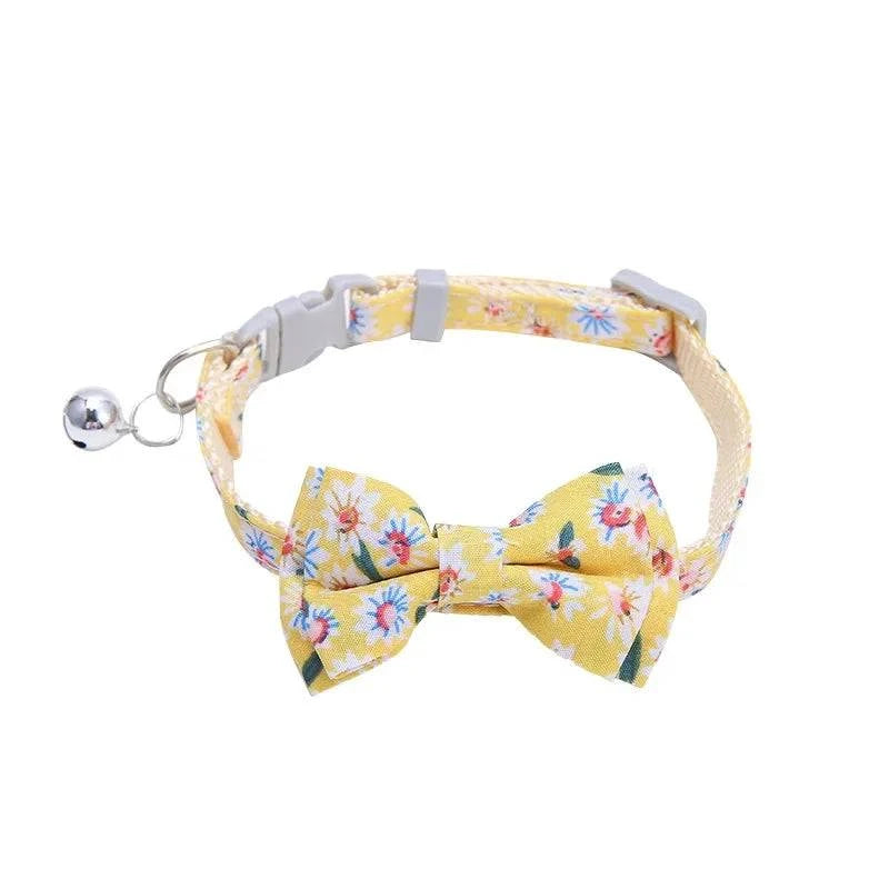 Cat Collar Breakaway with Cute Bow Tie and Bell  Adjustable &amp; Removable Plaid Dog Collar for Cats Kitty Kitten Small Medium Dogs