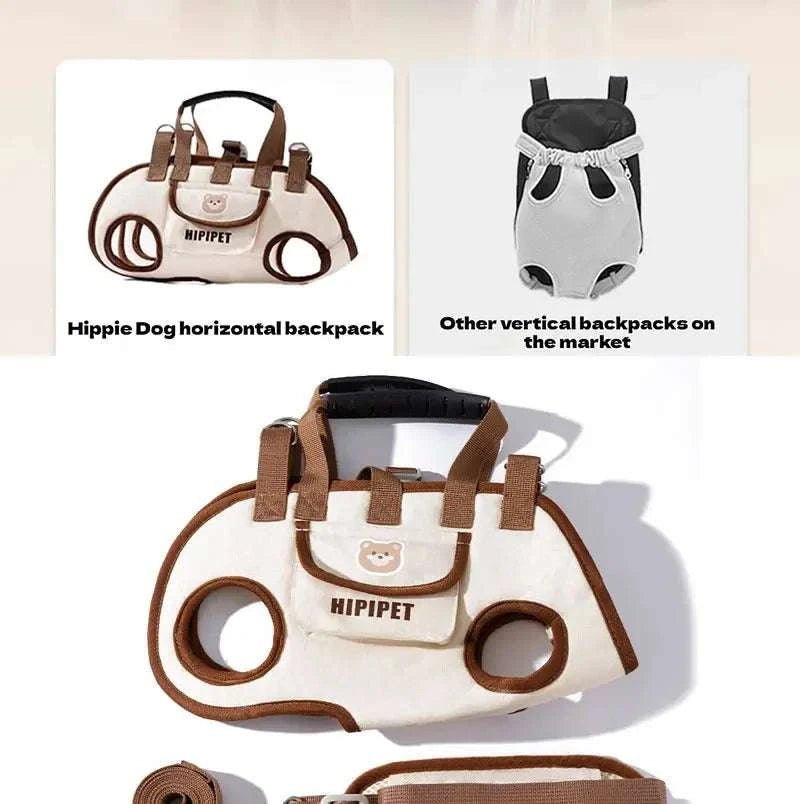 Dog bag out portable breathable multi-functional traction backpack Easy to Clean Backpack Breathable Adjustable cat bag petstrap
