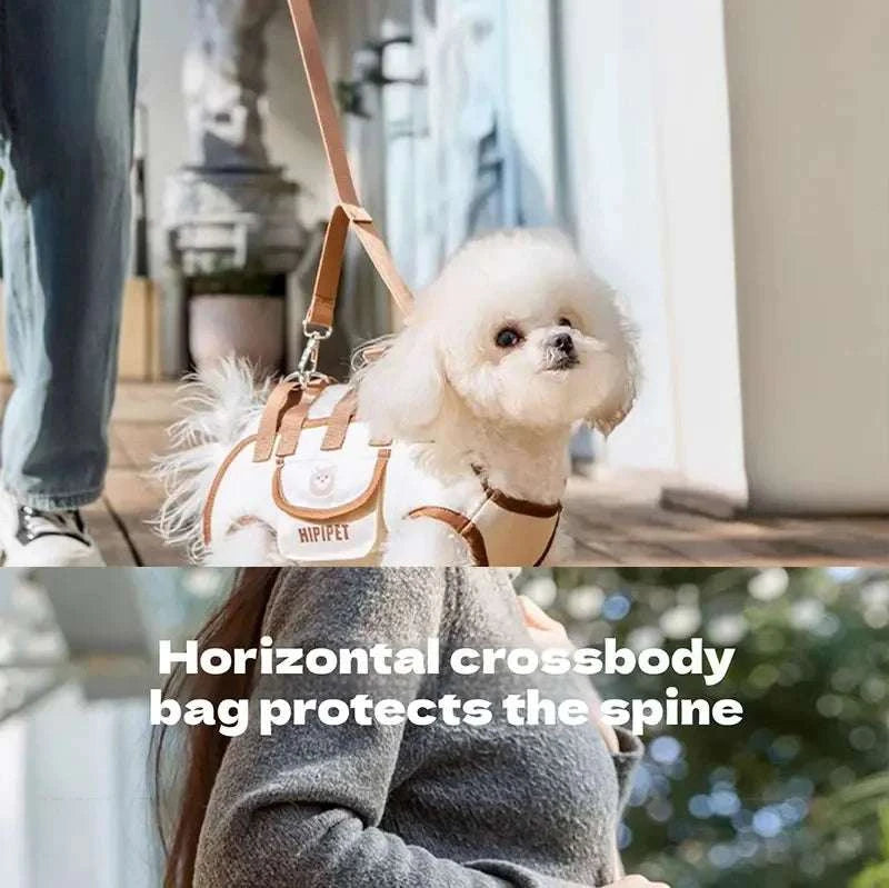 Dog bag out portable breathable multi-functional traction backpack Easy to Clean Backpack Breathable Adjustable cat bag petstrap