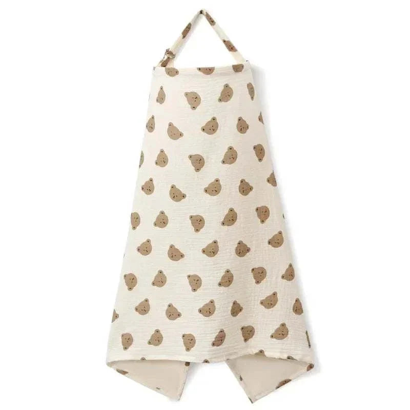 Cotton breastfeeding cover nursing apron with adjustable design and cartoon print for privacy and stroller blanket use