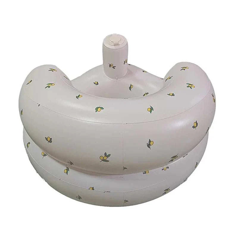 Inflatable baby seat with built-in air pump for 3-36 months, cushioned cartoon baby sofa for sitting and feeding