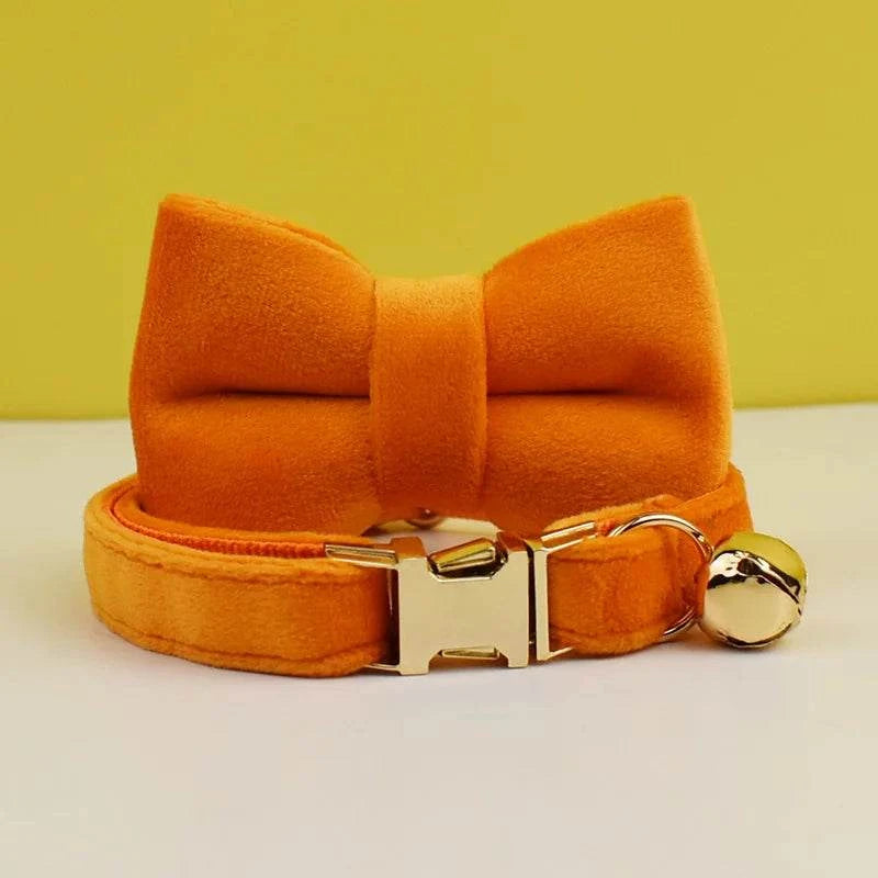 Stylish Adjustable Cat Collar with Bowknot Engraveable Pet Safety Feature for Choking Prevention Comfortable Fit for Cats