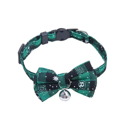 Cat Collar Breakaway with Cute Bow Tie and Bell  Adjustable &amp; Removable Plaid Dog Collar for Cats Kitty Kitten Small Medium Dogs