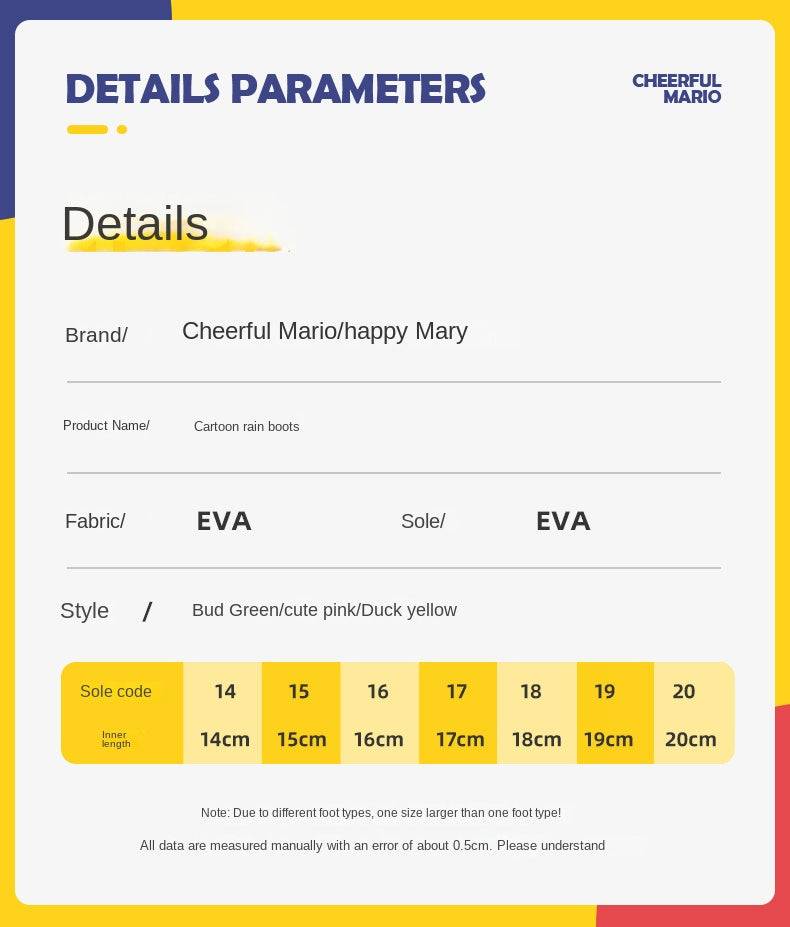 Children Rain Boots Baby Boys Girl EVA Non-slip Outdoor Cartoon Dinosaur Rain boots for Kids Waterproof Shoes Water boots girl