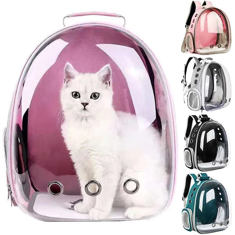 Portable transparent pet carrier backpack with bubble design for cats