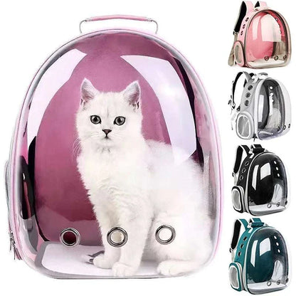 Portable transparent pet carrier backpack with bubble design for cats