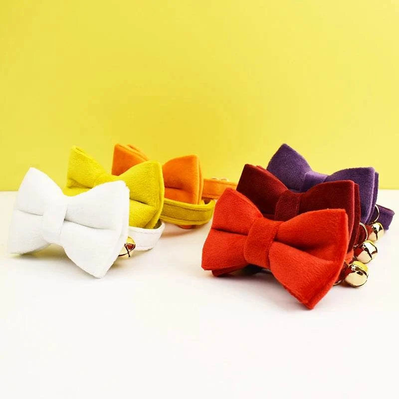 Stylish Adjustable Cat Collar with Bowknot Engraveable Pet Safety Feature for Choking Prevention Comfortable Fit for Cats