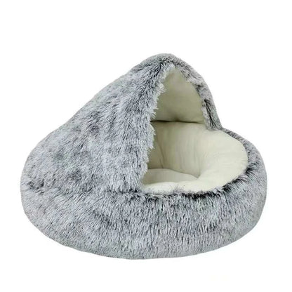 Soft Plush Pet Bed with Cover Round Cat Bed Pet Mattress Warm   Cat Dog  Sleeping Nest Cave for Small Dogs kitten