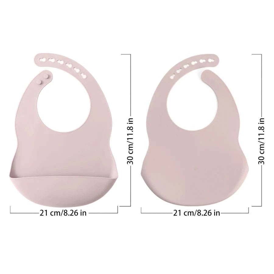 2PCS Toddler Silicone Breastplate Baby Bib Waterproof Solid Color Infant Bibs Newborn Feeding Burp Cloth Drooling Scarf