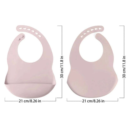 2PCS Toddler Silicone Breastplate Baby Bib Waterproof Solid Color Infant Bibs Newborn Feeding Burp Cloth Drooling Scarf