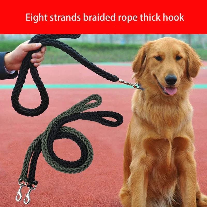 Durable nylon dog leash with quick release for large dog training and walking