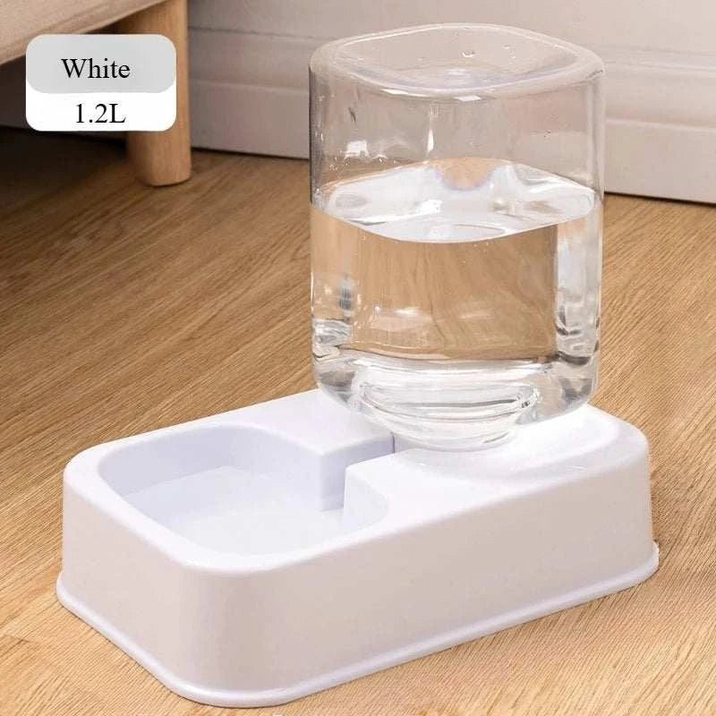Automatic Cat and Dog Feeder with Drinker - Pet Food Bowl and Drinker Set,Smart Portion Control for Cat and Dog,Without Battery